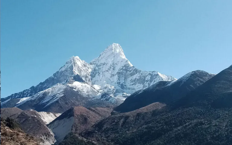 ama dablam mountain view from namche bazzar