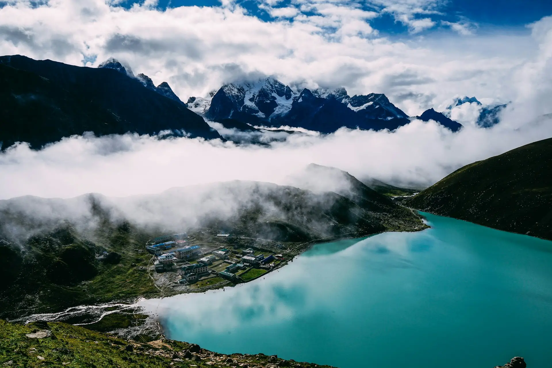 Arial View of gokyo Lake