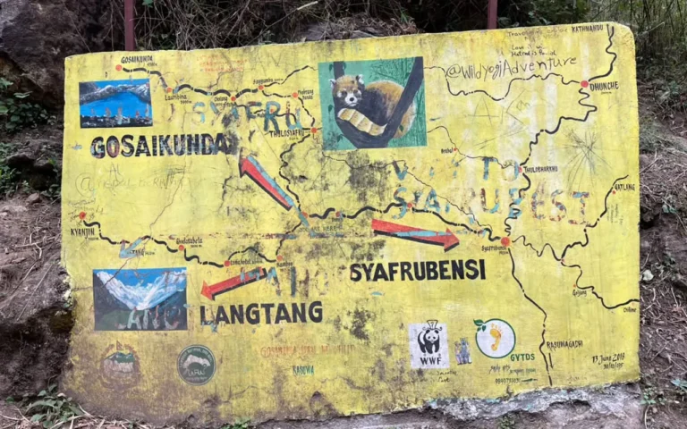 Route Map of Langtang Valley Trekking