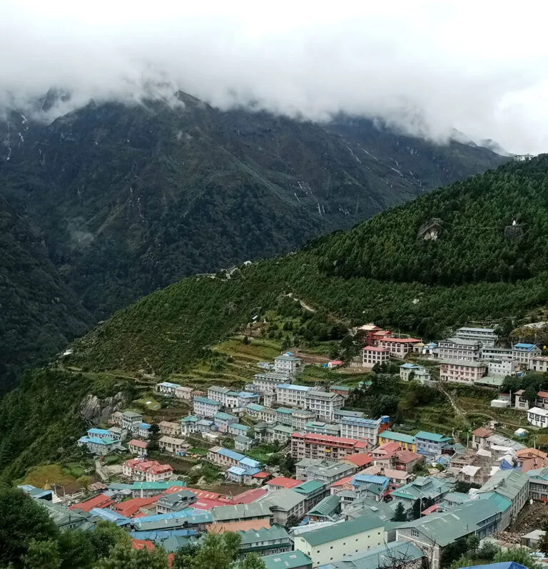 Lukla village houses in the Everest region